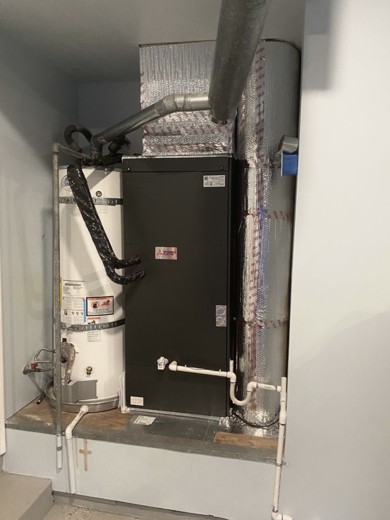 Mitsubishi fan coil PVFYP48NAMUE1 installation in San Jose, CA Nur HVAC