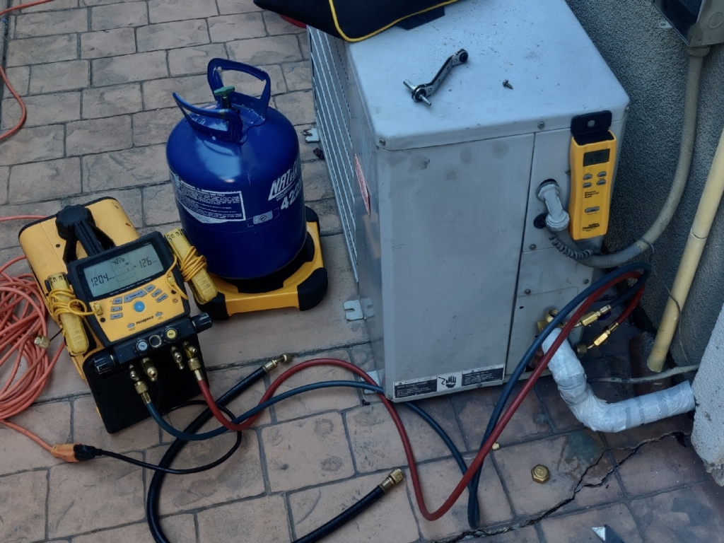 An AC leak occurs when refrigerant, the substance that cools the air in your air conditioning system, escapes from the system. Refrigerant leaks can be caused by a variety of factors, including: Wear and tear: over time, the metal components in your AC system can corrode or become worn, leading to small leaks. Physical damage: accidents, impact damage, or poor installation can cause damage to refrigerant lines, causing leaks. Poor maintenance: a lack of regular maintenance, such as cleaning or replacing air filters, can cause a buildup of dirt and debris that can damage the AC system Manufacturing defects: in rare cases, manufacturing defects in the AC system can cause leaks. Symptoms of an AC leak include reduced cooling performance, hissing or bubbling noises coming from the AC system, or a visible oily residue around the refrigerant lines. If you suspect that your AC system has a leak, it is important to have it inspected and repaired as soon as possible to prevent further damage to the system and to ensure optimal performance.